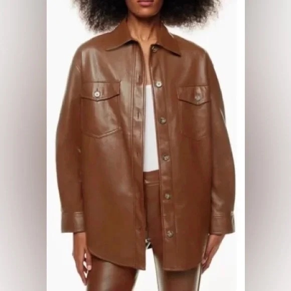 Wilfred Ganna vegan leather shirt jacket - Picture 3 of 3